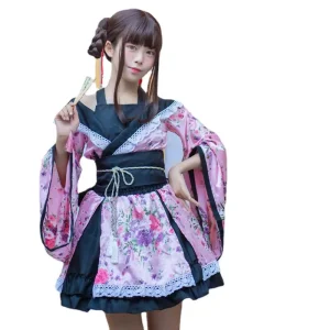 Lolita Maid Dress Anime Uniforms Halloween Costume Japanese Traditional Kimono Pajamas Cosplay Costume