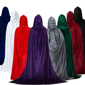 Long Velvet Hooded Vampire Cloak Gothic Victorian Cosplay Costume