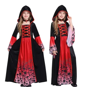Luolan Royal Vampire Costume Women’s & Children’s Witch Style Dress for Halloween & Party Performance Polyester