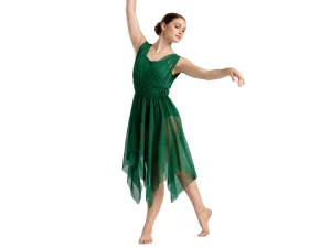 Lyrical Dance Dress Blue Grey Jazz Dance Costume Pole Dancing Clothes Girl Performance Training Wear