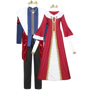 M XL Christmas Tinting Queen Queen King Costume Halloween British Male Plus size Couple Stage Performance Costume
