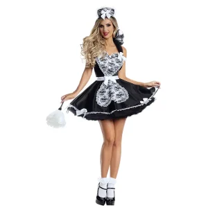 M-XL French Maid Costume Halloween Uniform