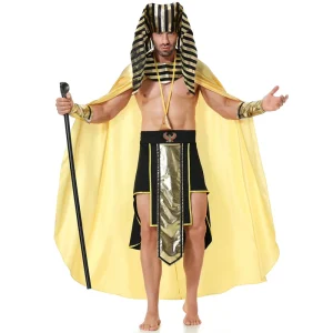 M-XL Medieval Roman Egyptian Pharaoh Greek King Costume for Men