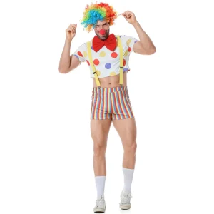 M-XL Men’s Polka Dot Clown Costume