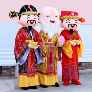 MOQ 1 PCS New Year God of Wealth Mascot Costume Chinese New Year God of Fortune Costume Caishen Clothing God of Fortune Costume