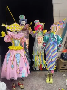 Macaron Color Carnival Performance Set Touring Park Event Professional Clown Costume Collection