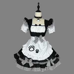 Maid Cosplay Unisex Polyester Underwear Japanese Style Black and White
