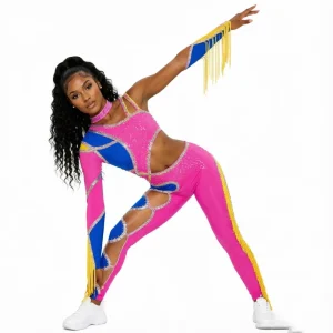 Majorette Dance Uniforms Orange and Black Red Sliver Black Green and Blue Custom Spandex Stage Performance Wear Team Outfits