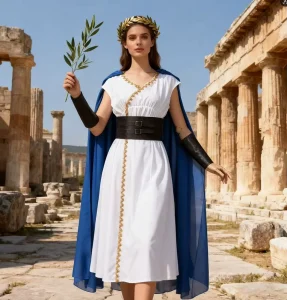 Medieval Ancient Greek Hunting Moon Goddess Cosplay Costumes for Women Halloween Carnival Dress up Fancy Stage Performance Wear