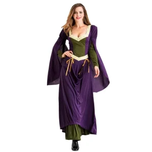 Medieval Cosplay Retro Palace Queen Costume Long Dress Halloween Dance Party Performance Costume