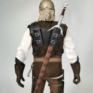 Medieval Double Sword Back Harness PU Leather Sword Holster Viking Knight LARP Halloween CosplayTV & Movie Costume Props