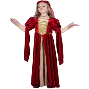 Medieval Girls’ Dress-Up Costume for Children’s Halloween Stage Dance Performance Classical Style