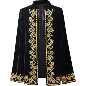 Medieval Gold Court Gown Halloween Vampire Cloak