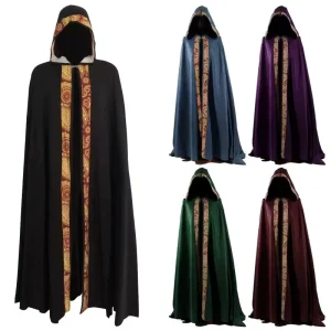 Medieval Gothic Hooded Cloak Coat for Men and Women