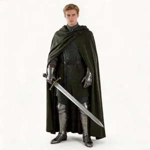 Medieval Hooded Cloak Halloween Cosplay Costume Retro Gothic Renaissance Viking Knight Ancient Mantle Custom Made Men Cape