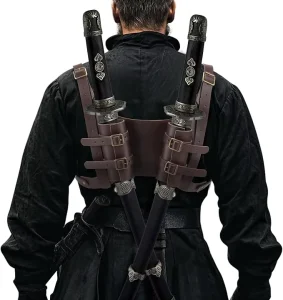 Medieval Leather Back Sword Frog Adjustable Sword Holster Sheath Renaissance Warrior Halloween CosplayTV & Movie Costume Props