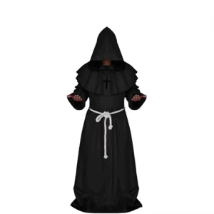 Medieval Monk Robe Halloween Cosplay Costume Cloak Performance Adult 100% Polyester Satin Men TV & Movie Costume