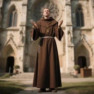 Medieval Monk’s Robe Costume Character Long Robe Polyester Halloween Cosplay Performance TV&Movie Costume Props