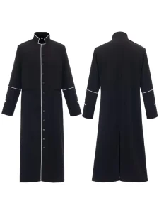 Medieval Priest Cosplay Costume Halloween Red Edged Outfit Polyester Unisex Ready in Stock