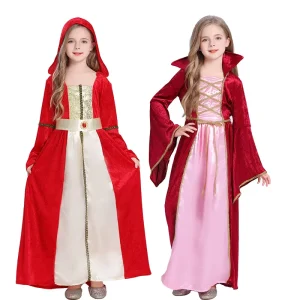 Medieval Princess Dress Costume for Kids, Stage Performance and Festivals