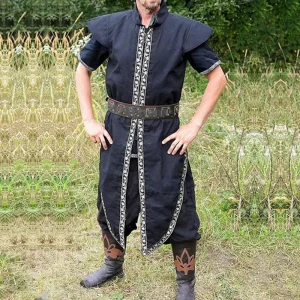 Medieval Renaissance Men Print Tops Vest Robes Knight Warrior Pirate Vintage Sleeveless Jackets Halloween Cosplay Costume