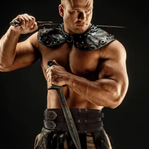 Medieval Retro Obi Renaissance Viking Gladiator Samurai Leather Stage Costume Armor