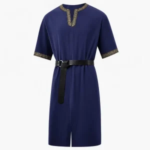 Medieval Unisex Vintage Knights Tunic with Round Neck Polyester Adult Halloween Samurai Cosplay Costume