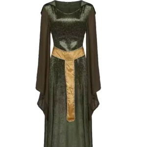 Medieval Vintage Hooded Cloak Robe Costume for Retro Role playing Long Dress for Adults