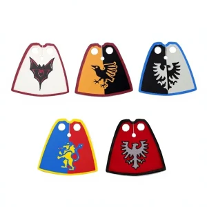 Medieval Wearable Accessories Vintage Cloak Capes Black Hawk Red Lion Crow Assembly Juguetes Anime Building Blocks Set Kids Toy