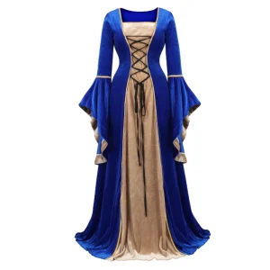 Medieval Witch Masquerade Gown Royal Renaissance Goth Court Dress