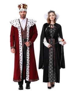 Men Women Royal King and Queen Couple Costume Set