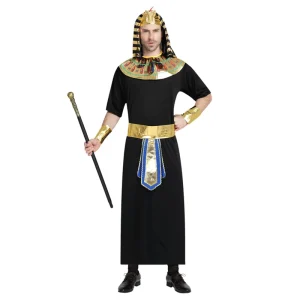 Men’s Ancient Egyptian Black Priest Pharaoh Cosplay Costume