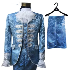 Men’s Blue Court Dress Wedding Blazer Suit for Stage Performance