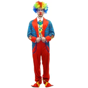 Mens Clown Cosplay Costume Halloween Stage Performance Clown Suits Clown Fancy Dress for Adult Men
