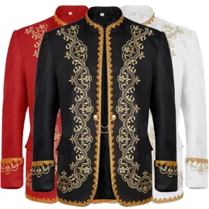 Men’s Gold Court Medieval Coat Performance Costume
