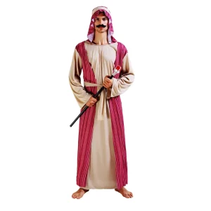 Men’s Halloween Cosplay Costume Set, Arab White Robe, Arabian Prince Costume