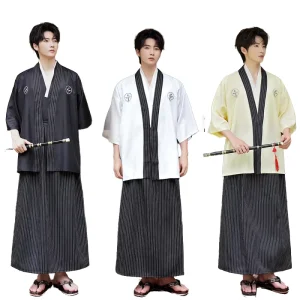 Men’s Japanese Style Kimono Shorts Halloween Costume Performance Wear