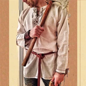 Men’s Medieval Knight Pirate Tunic Halloween Costume Shirt