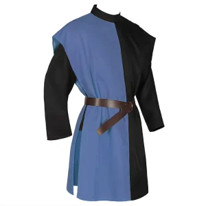Men’s Medieval Knight Templar Crusader Costume Sleeveless Tunic Cavalier Armor Tabard Vintage Victorian Robe for Halloween