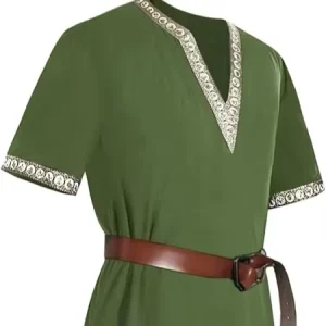 Mens Medieval Knight Tunic Renaissance Mercenary Scottish Costume Warrior LARP Halloween Tops