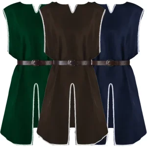 Men’s Medieval Pullover Loose Robe Tunic Coat Round Neck Costume
