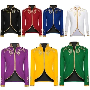 Men’s Medieval Tailcoat Monk Robe, Gothic Cloak Renaissance Prince King Cosplay Costume