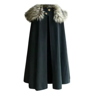 Men’s Medieval Winter Cloak Thick Collar Larp Vicking Knight Cosplay Cape Coat Gothic Women Retro Mantle Halloween Costume