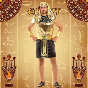 Men’s Native Priest Pharaoh Costume with PVC Hood