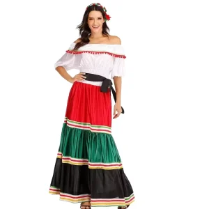 Mexican Ethnic Dance Performance Costume Dress-Up Outfit