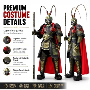 Monkey King Cosplay Costume Adult Sun Wukong Armor Suit Full Body Wearable Stage Performance Party Show Chinese Mythical Legend