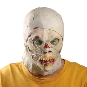 Mummy Zombie Latex Full-Head Mask for Halloween Costume, Christmas Party, and Haunted House