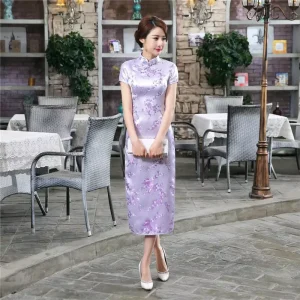National Trend Tang Style Qipao Dragon Phoenix Pattern Plus Size Daily Banquet Performance Clothing OEM