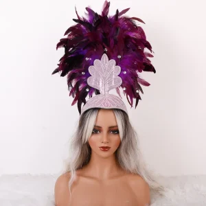 Natural Fluffy and Adjustable Comfortable and Fitting Feather Hair Accessory for Carnival Celebration Parade Themed Parties