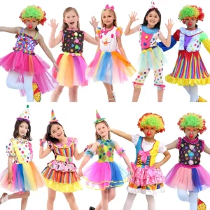 Naughty Clown Costume for Boys and Girls, Carnival and Halloween